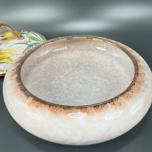 Vintage Italian Pottery Covered Dish Container Jar Box With Lid Venetian Italian - Picture 8 of 15